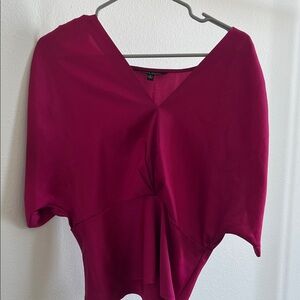 Cynthia Steffe Women's Fuchsia V-Neck Draped Top